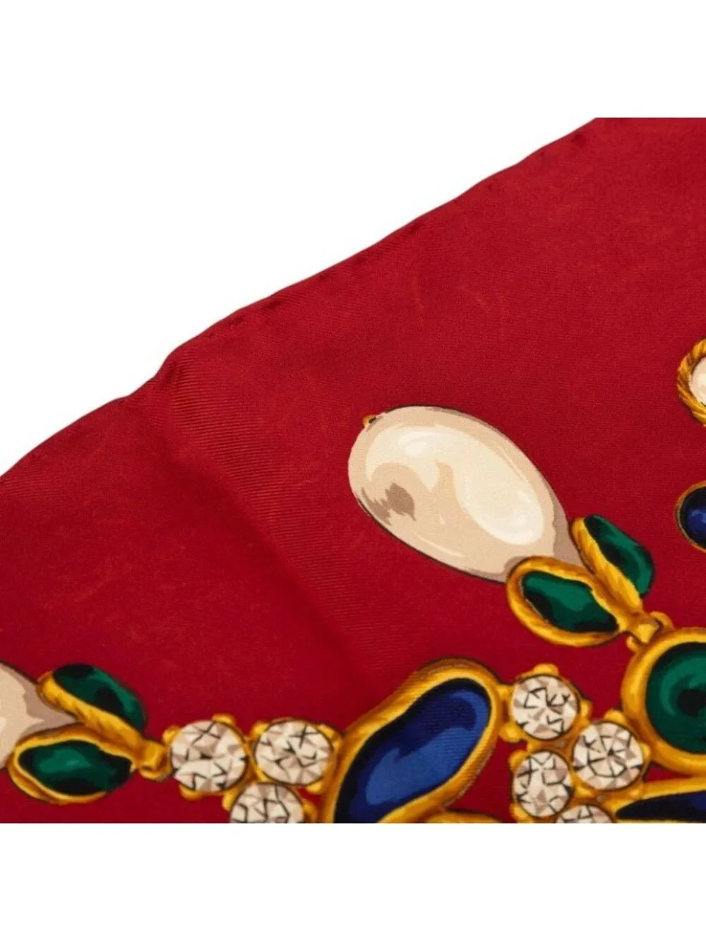Chanel Scarf Red Multicolor Silk